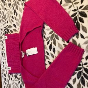 Pink 2 piece sweater crop sweater